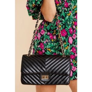 Black & Poised Quilted Purse